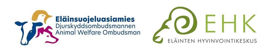 Eläinsuojeluasiamiehen ja Eläinten hyvinvointikeskuksen logot.